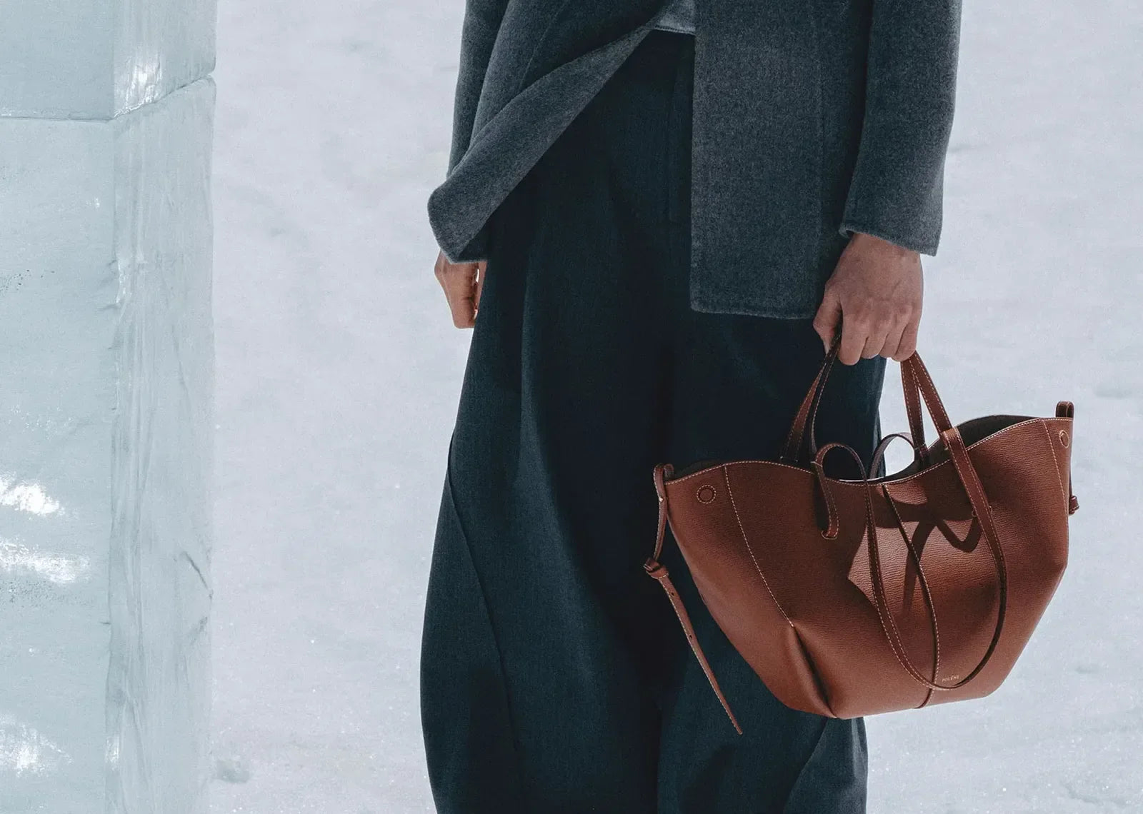 Polène Cyme Mini Edition Textured Cognac