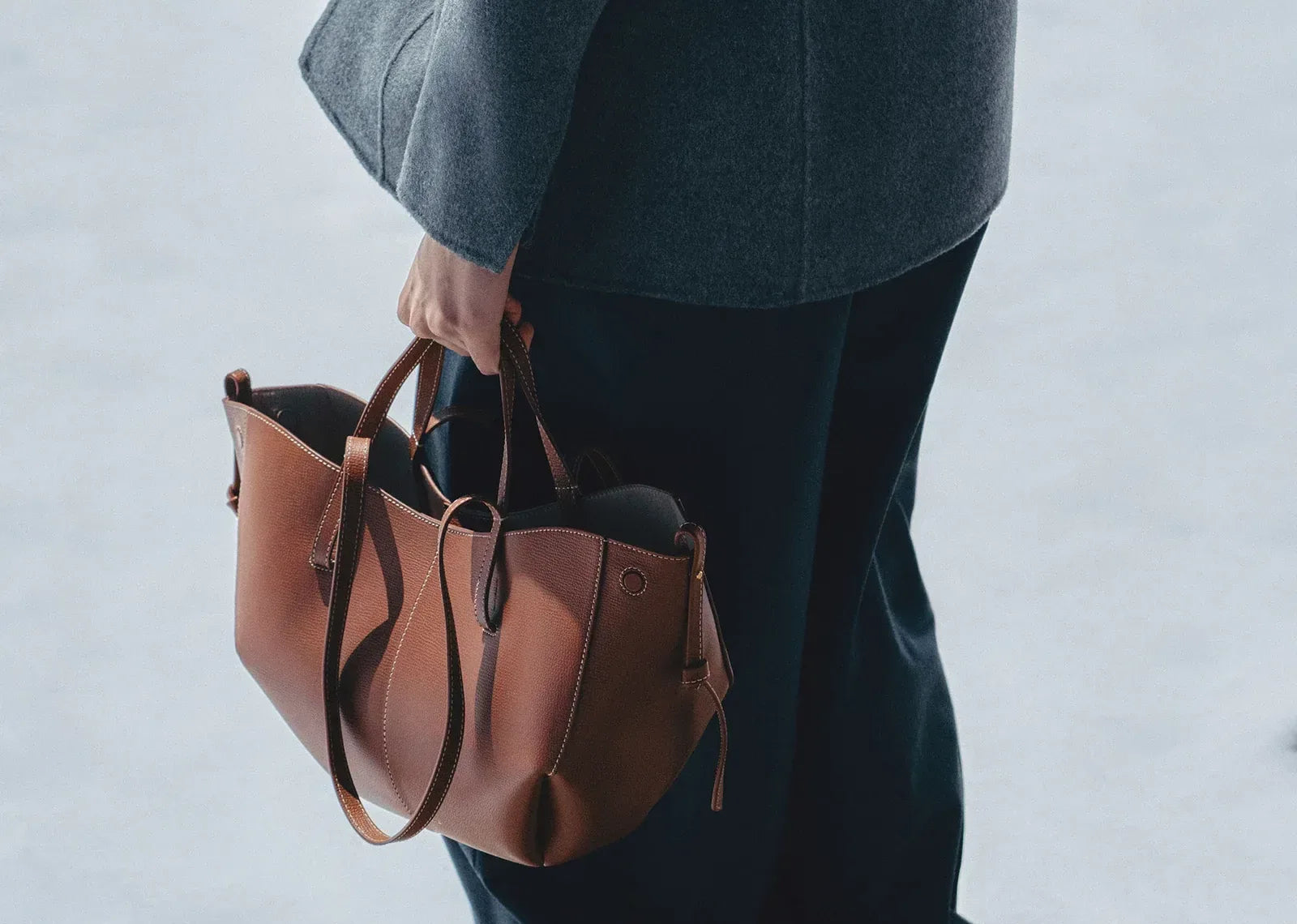 Polène Cyme Mini Edition Textured Cognac