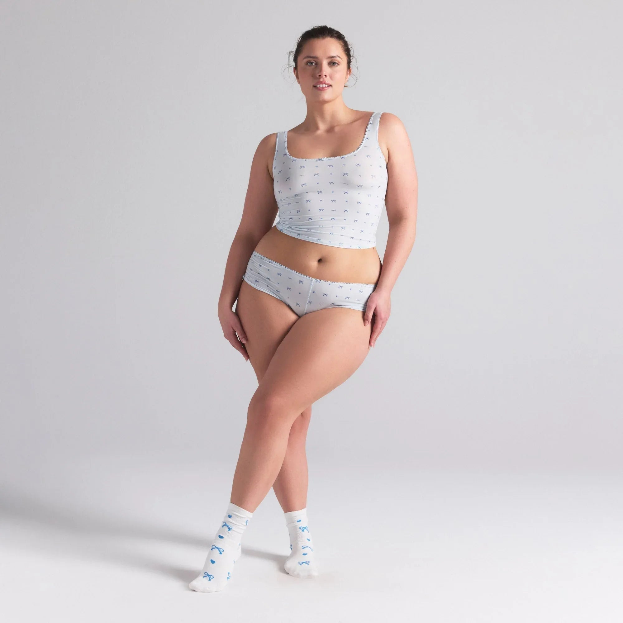 SKIMS WEDDING SOCK 2-PACK | MARBLE AND CLOUD BOW PRINT - ÇORAP