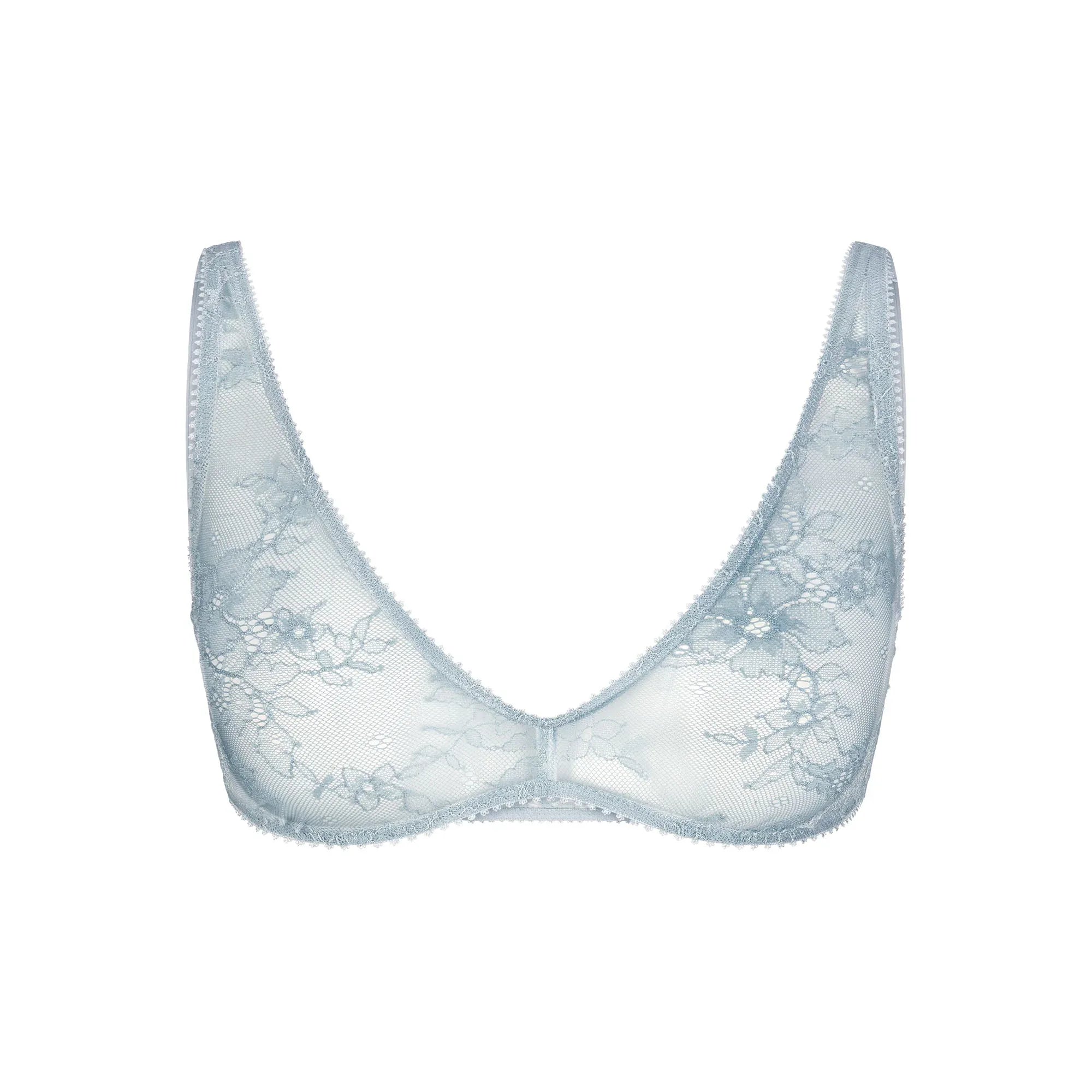 SKIMS ULTRA FINE LACE PLUNGE BRALETTE | DENIM - SÜTYEN