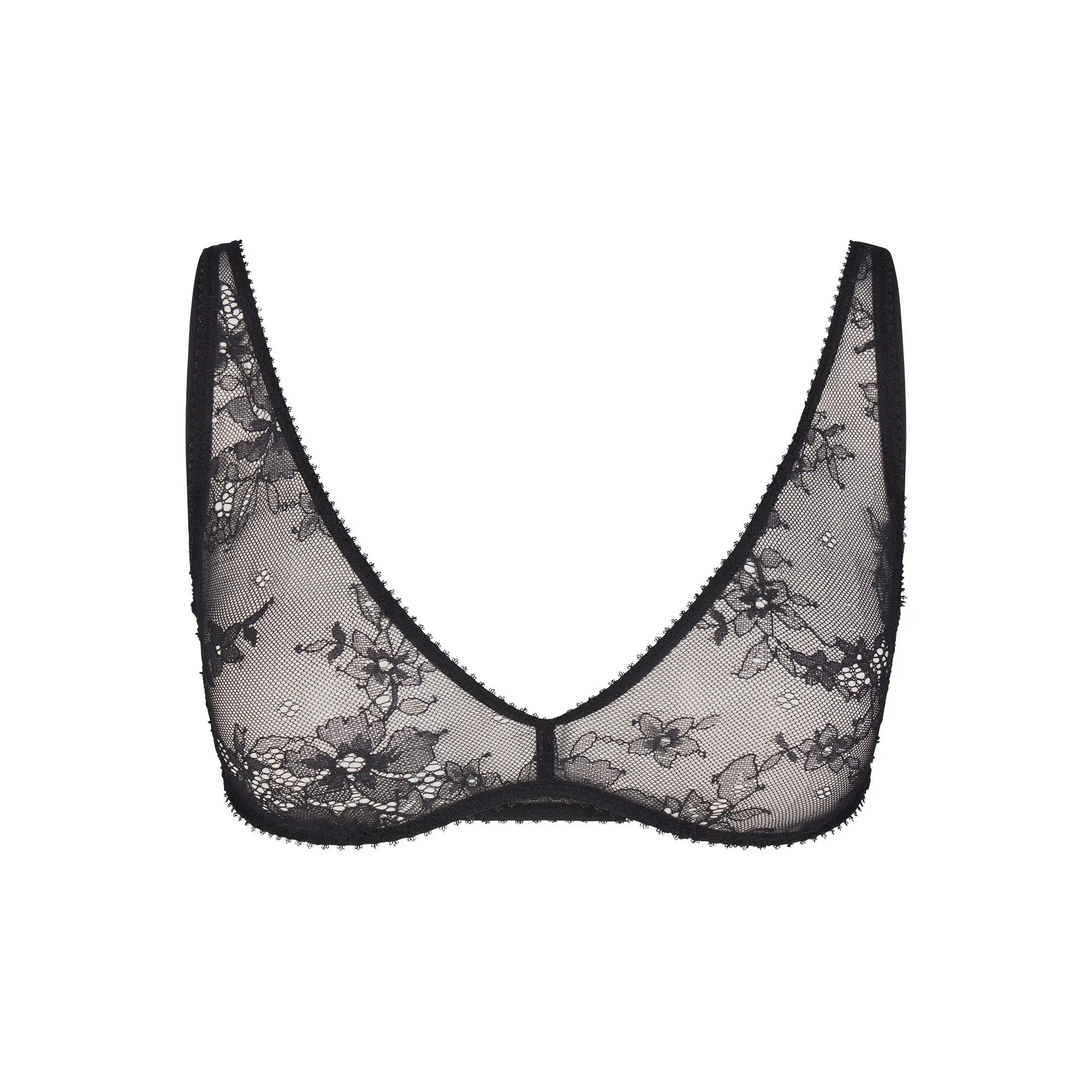 SKIMS ULTRA FINE LACE PLUNGE BRALETTE | ONYX - SÜTYEN