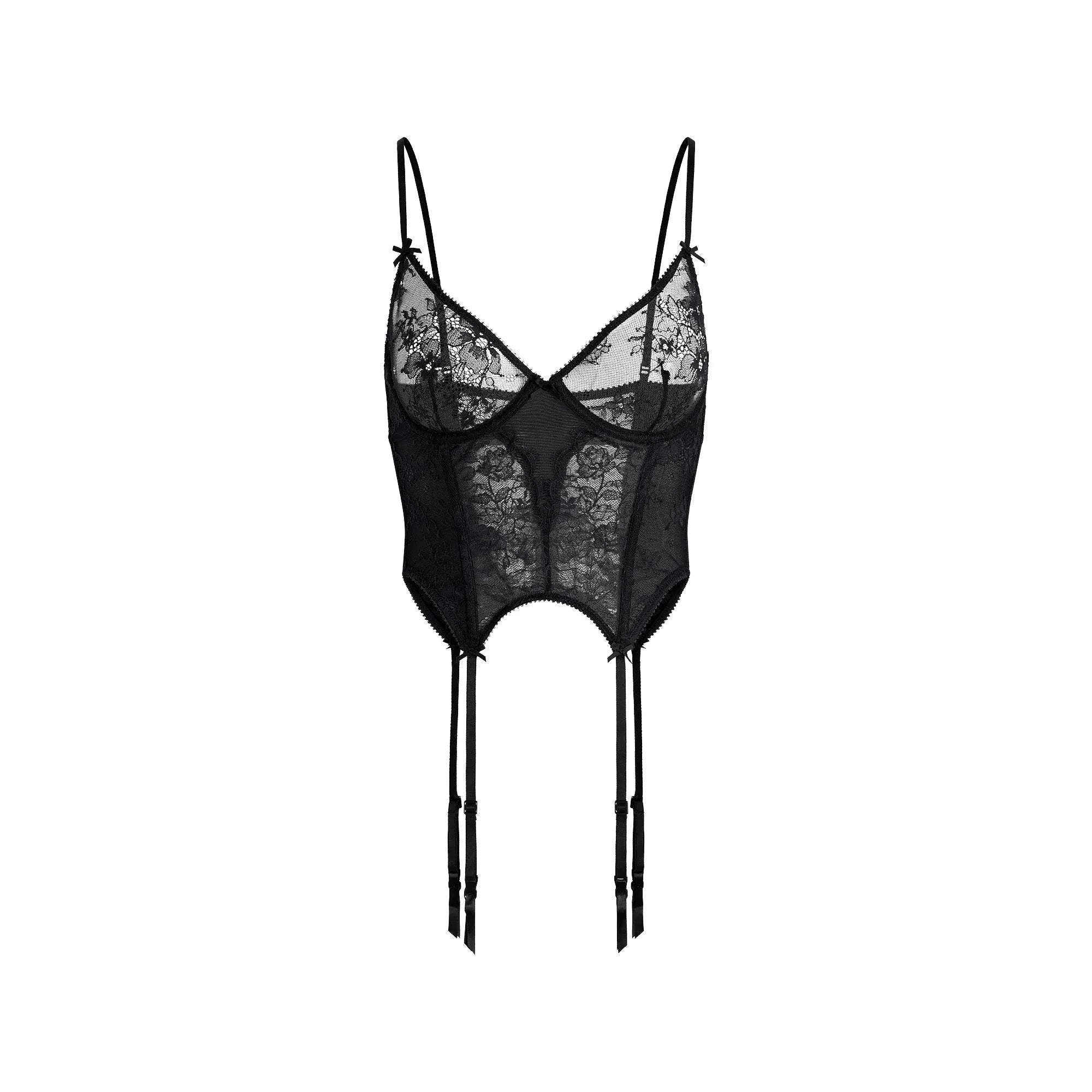 SKIMS ULTRA FINE LACE SCOOP CORSET | ONYX - KORSE