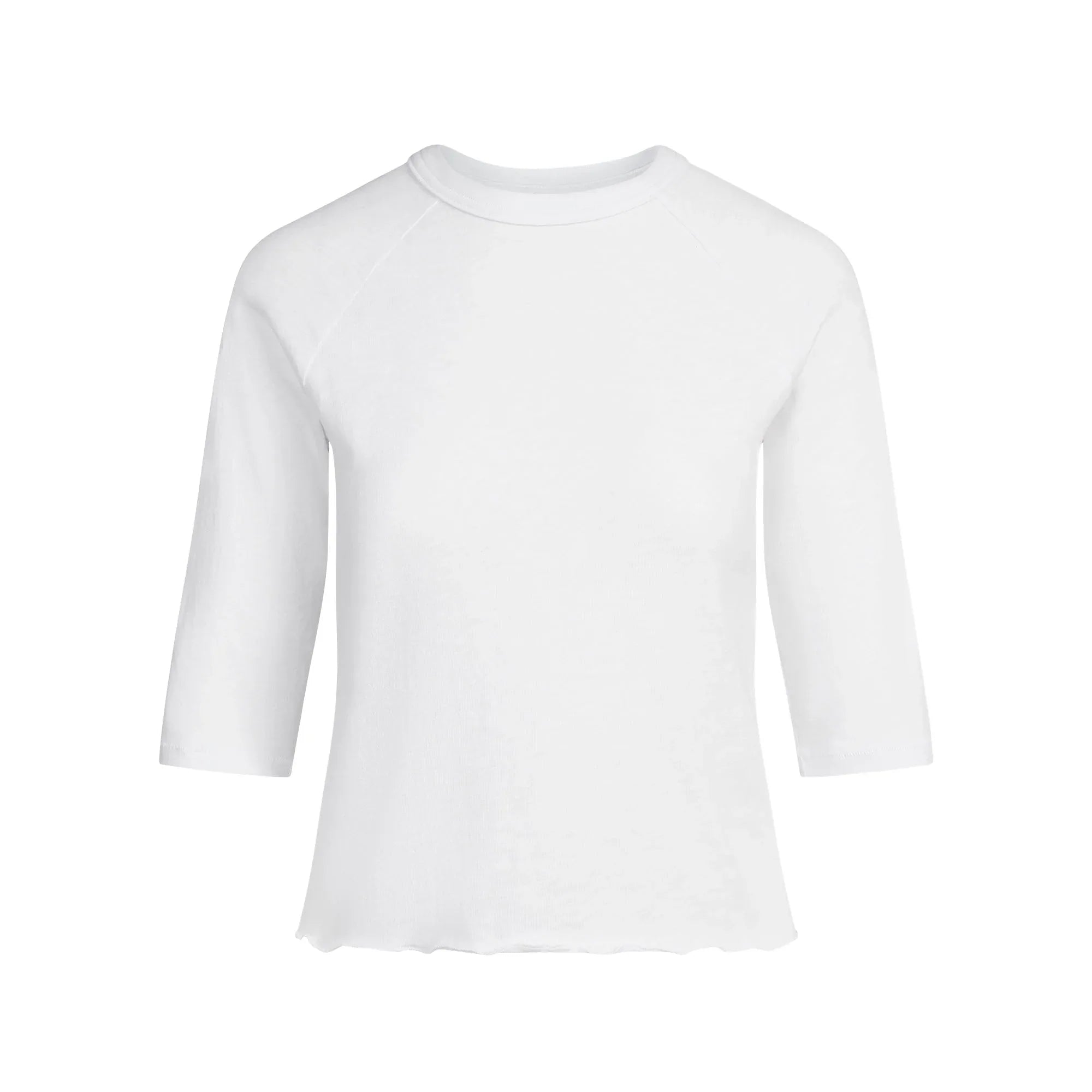 SKIMS WORN IN JERSEY SHRUNKEN BASEBALL TEE | SNOW - TİŞÖRT