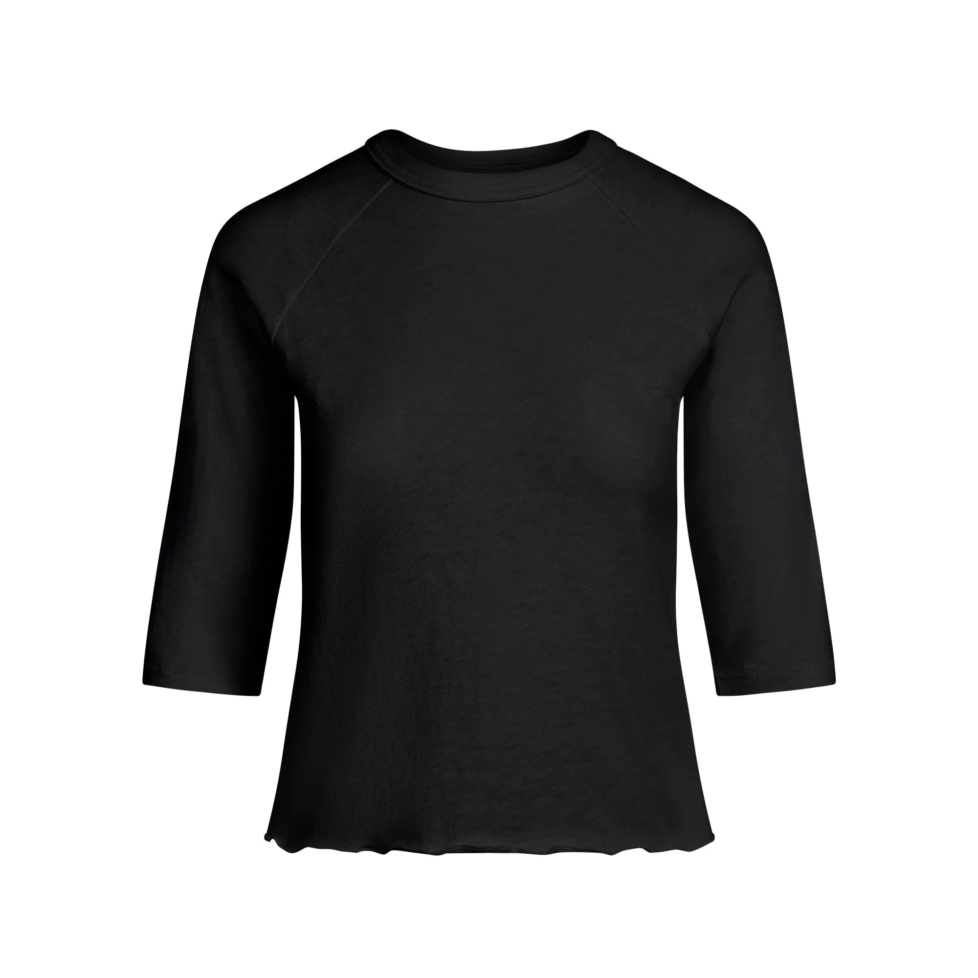 SKIMS WORN IN JERSEY SHRUNKEN BASEBALL TEE | WASHED ONYX - TİŞÖRT