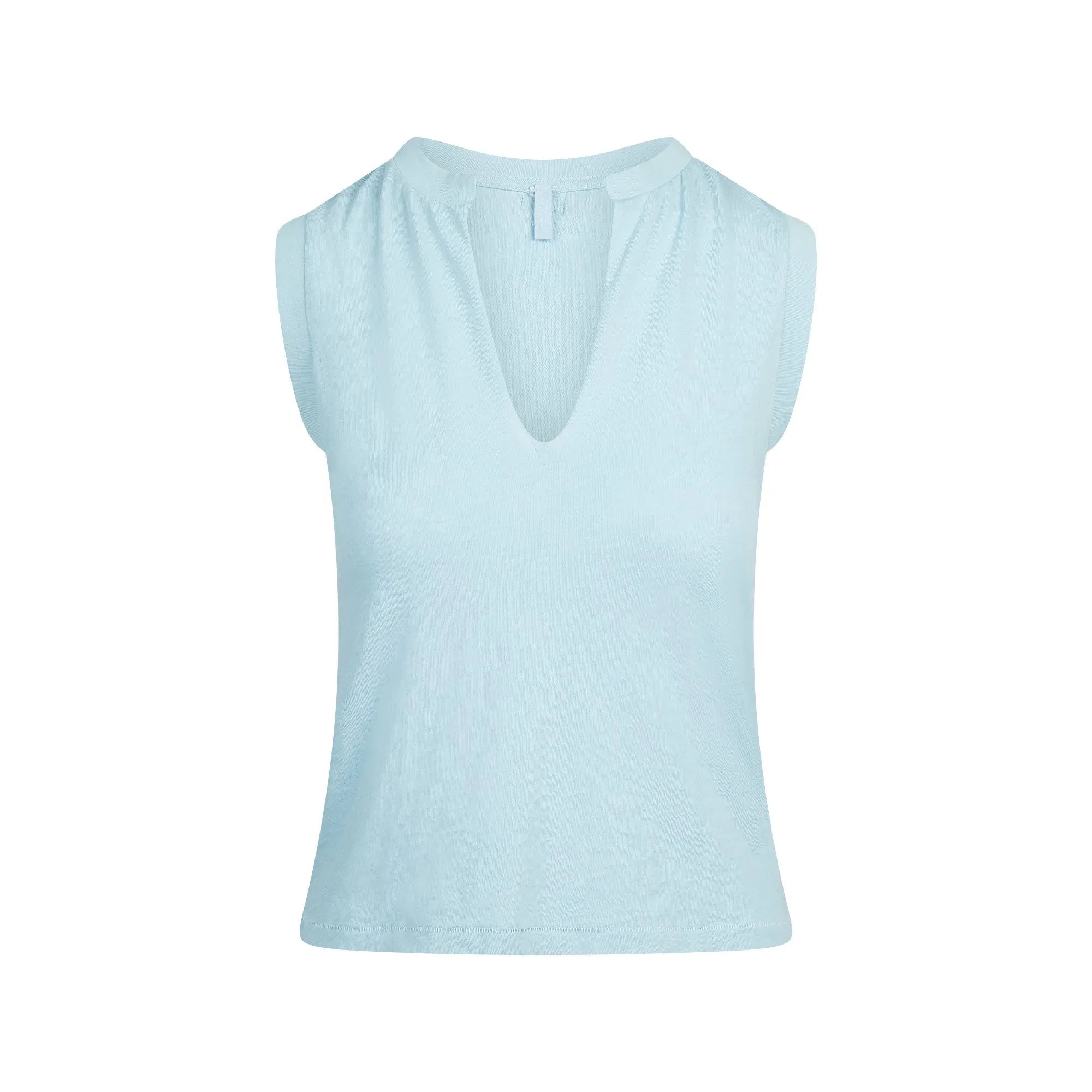 SKIMS WORN IN JERSEY SPLIT NECK MUSCLE TANK | DENIM - TİŞÖRT