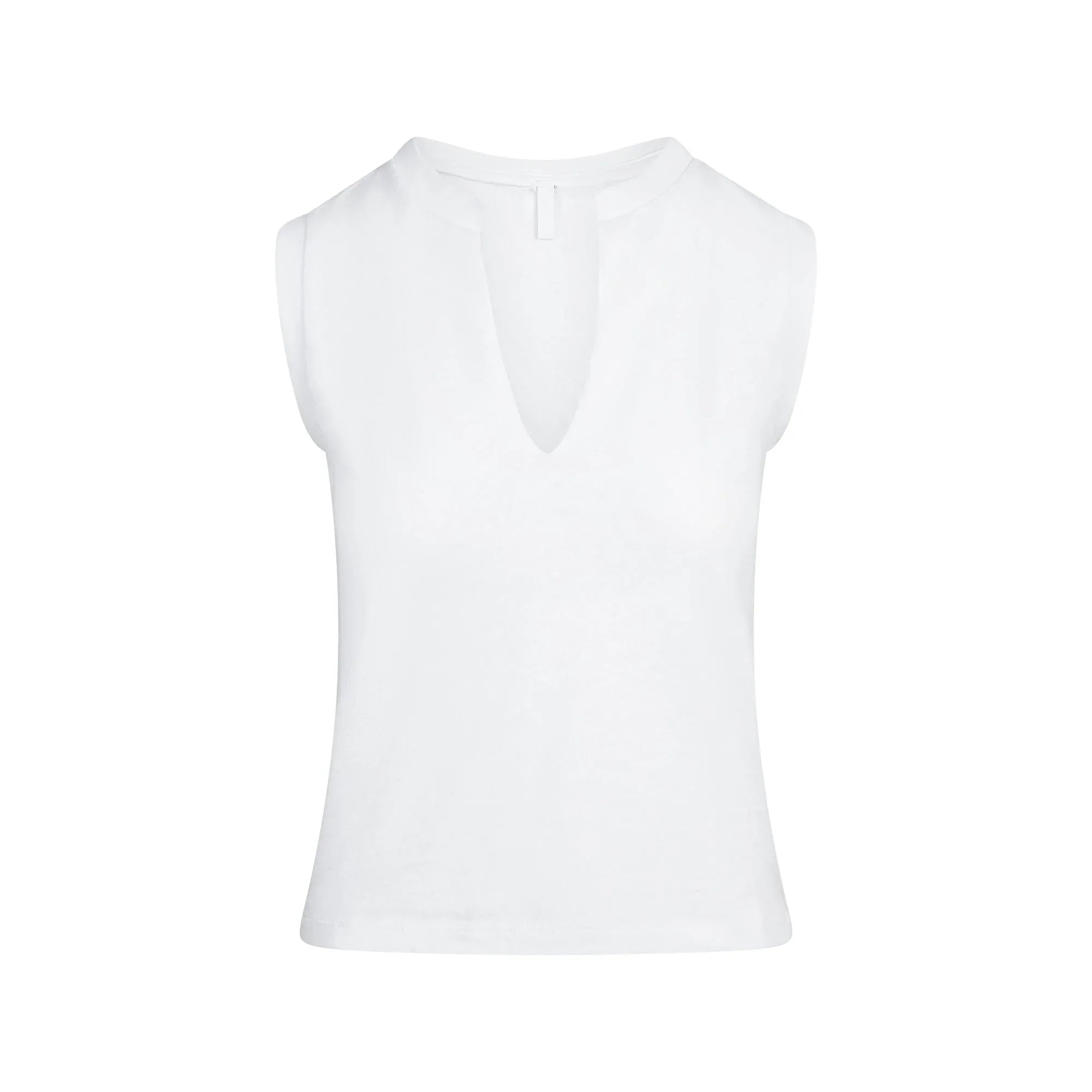 SKIMS WORN IN JERSEY SPLIT NECK MUSCLE TANK | SNOW - KAS TİŞÖRT