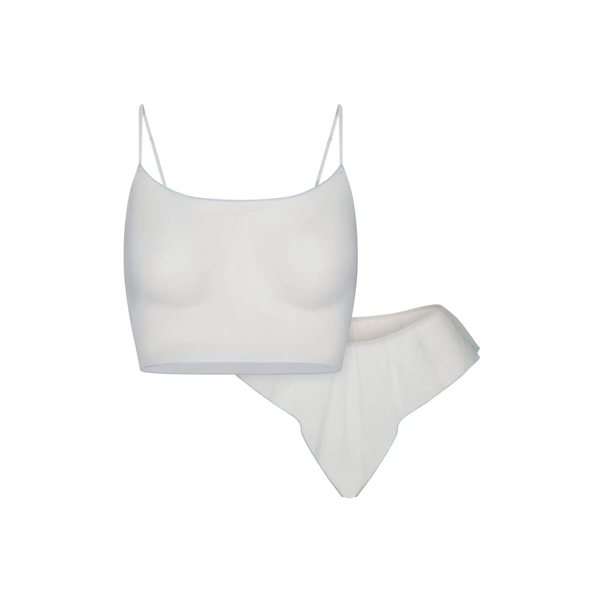 SKIMS TULLE CAMI AND BRIEF SET | PLATINUM CONTRAST - TAKIM