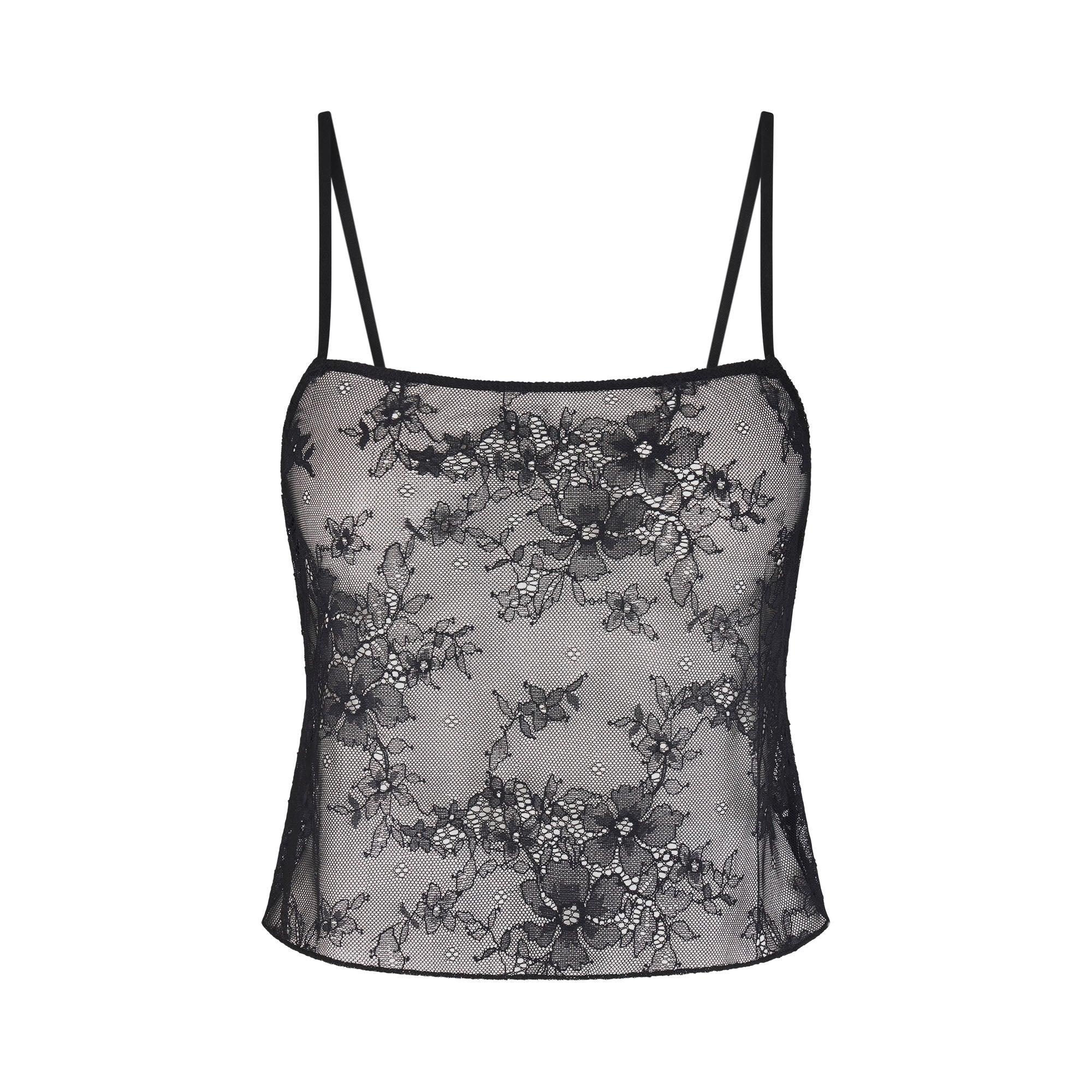 SKIMS ULTRA FINE LACE CAMI | ONYX - TİŞÖRT