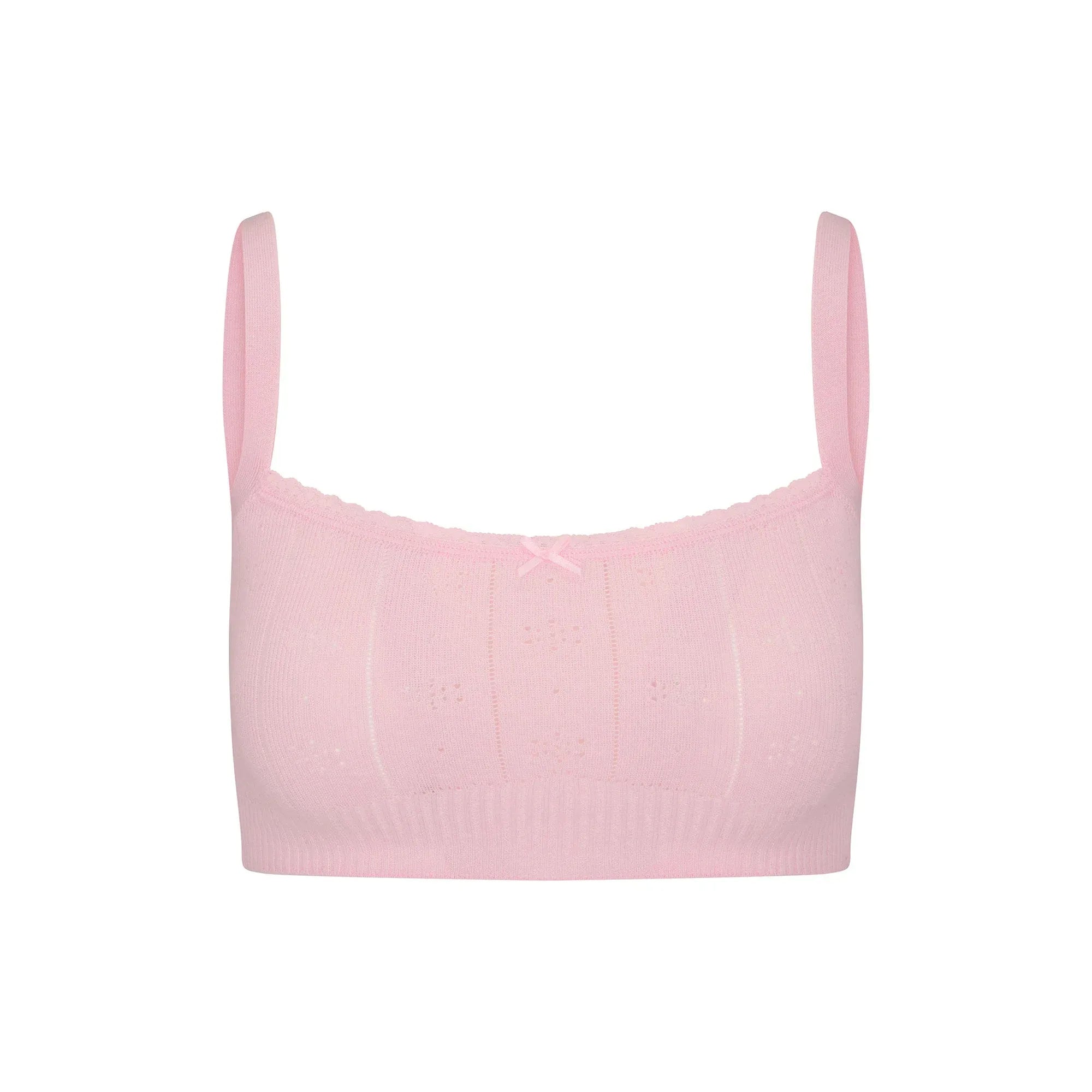 SKIMS SWEATER POINTELLE BRALETTE | BABY PINK - SÜTYEN