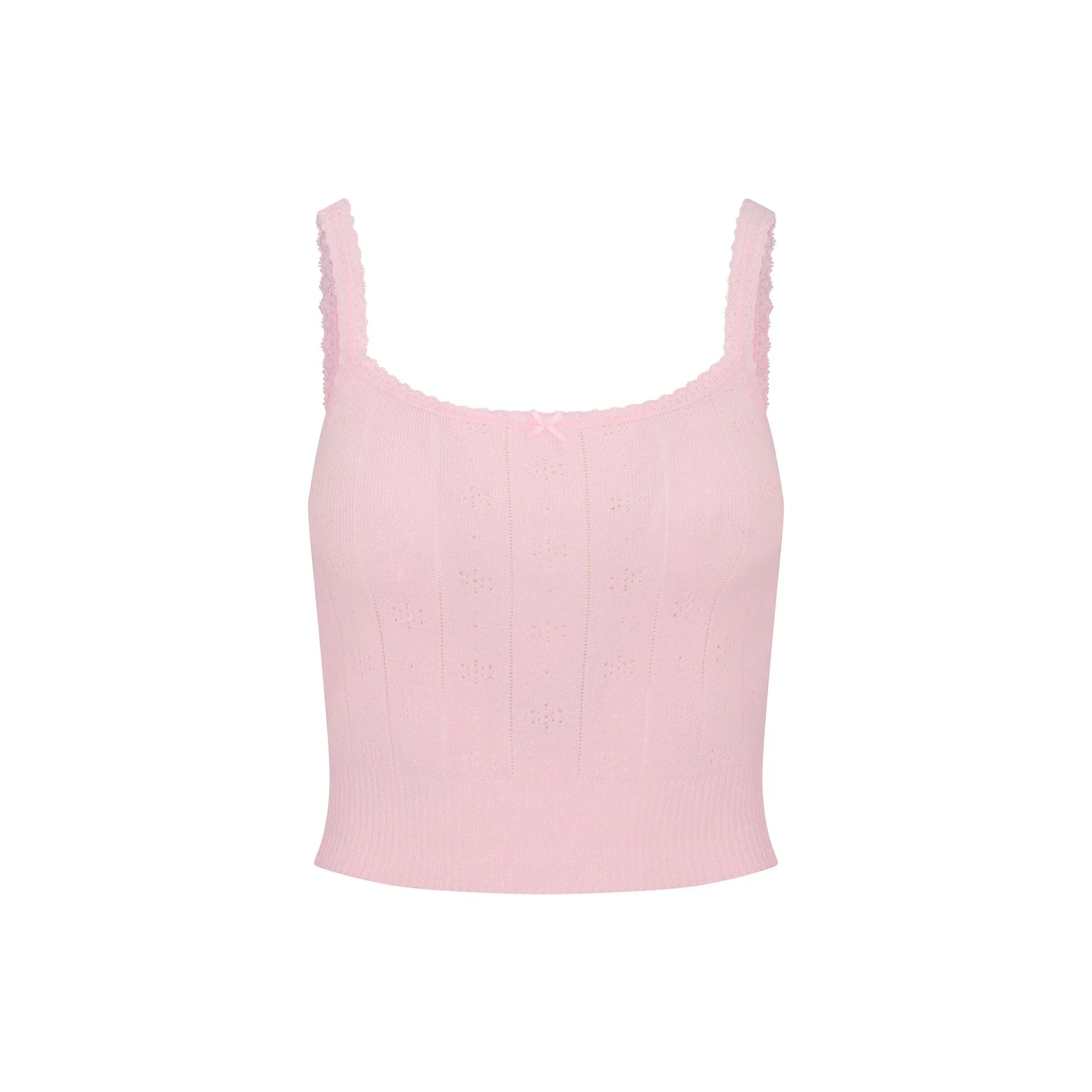 SKIMS SWEATER POINTELLE CAMI | BABY PINK - TİŞÖRT