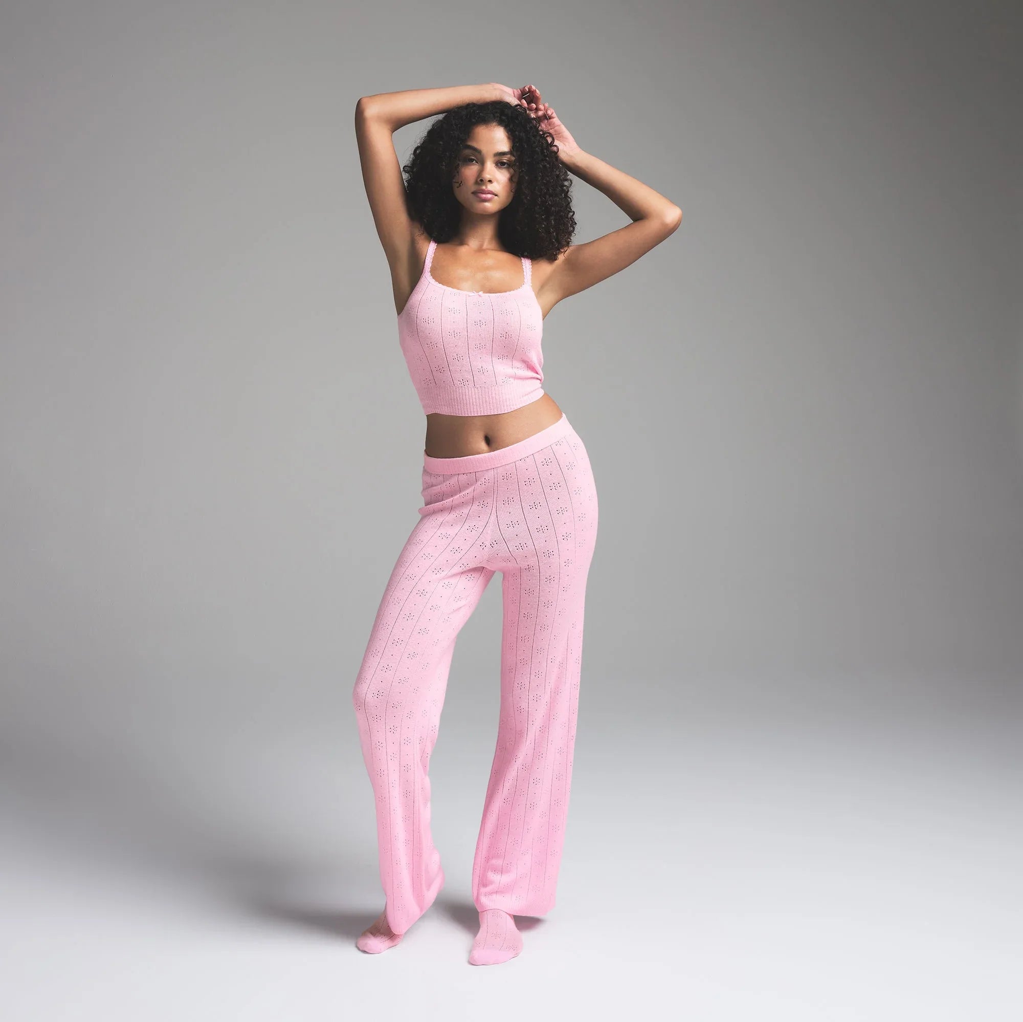 SKIMS SWEATER POINTELLE CAMI | BABY PINK - TİŞÖRT