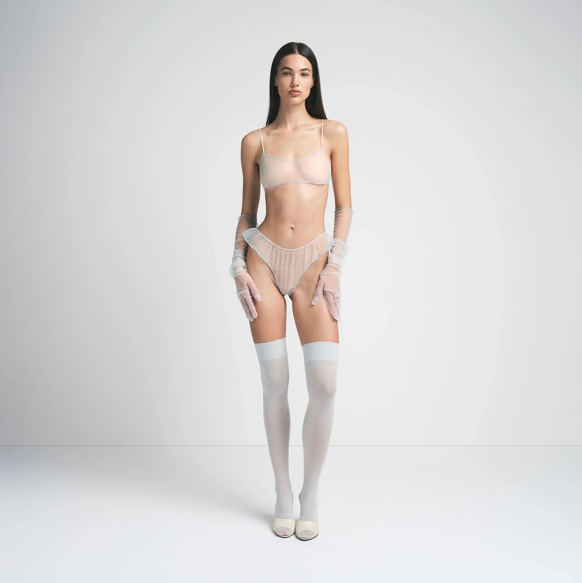 SKIMS TULLE SCOOP BRALETTE | PLATINUM CONTRAST - SÜTYEN