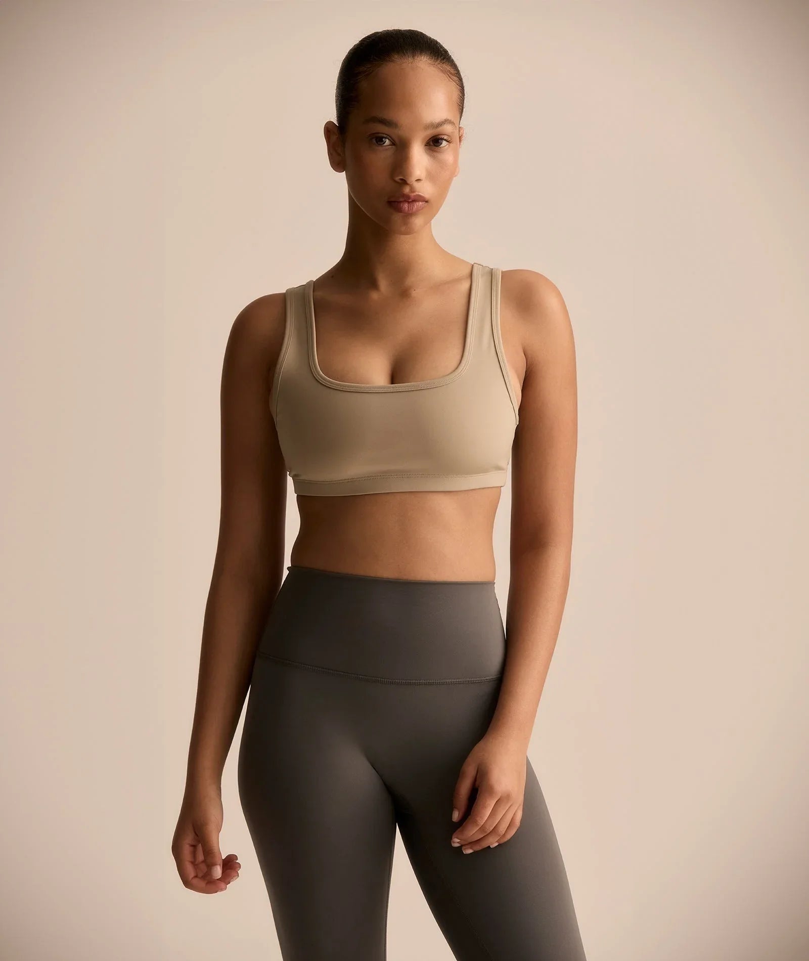 VEHLA SPORTS BRA - TAUPE - Sütyen