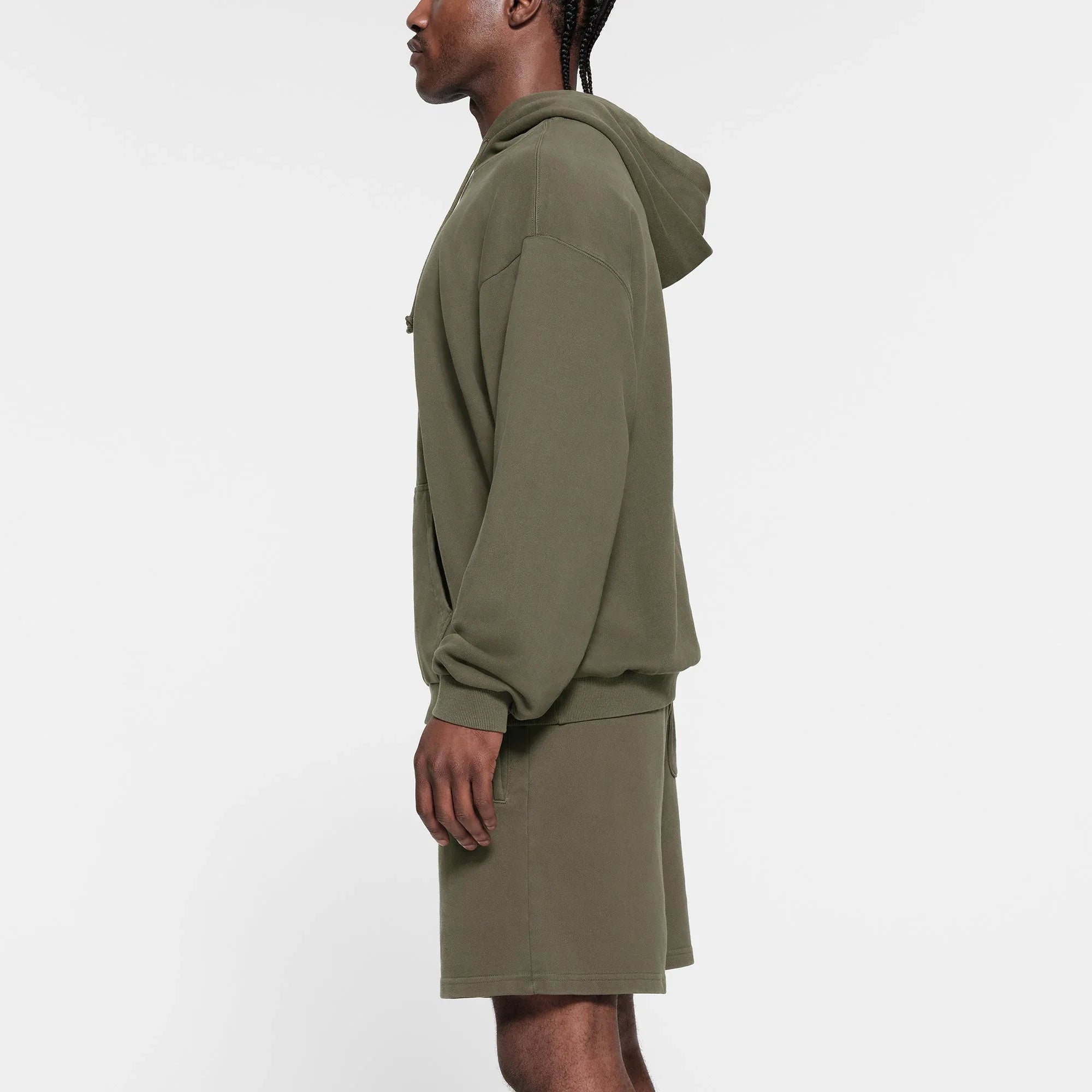 SKIMS TERRY MENS RELAXED HOODIE | MILITARY - KAPŞONLU SWEATSHIRT