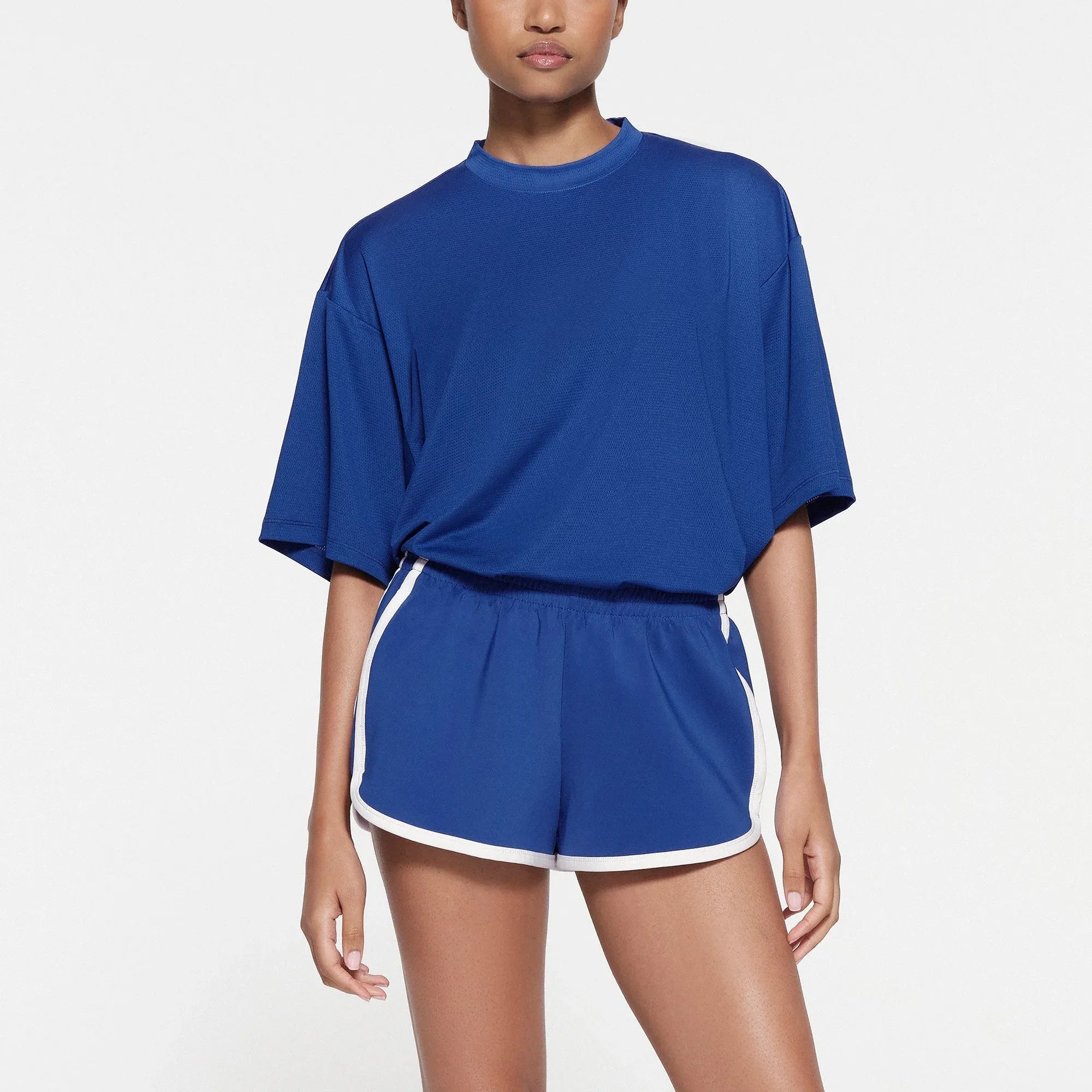 SKIMS TRACK MESH OVERSIZED T-SHIRT | COBALT - TİŞÖRT