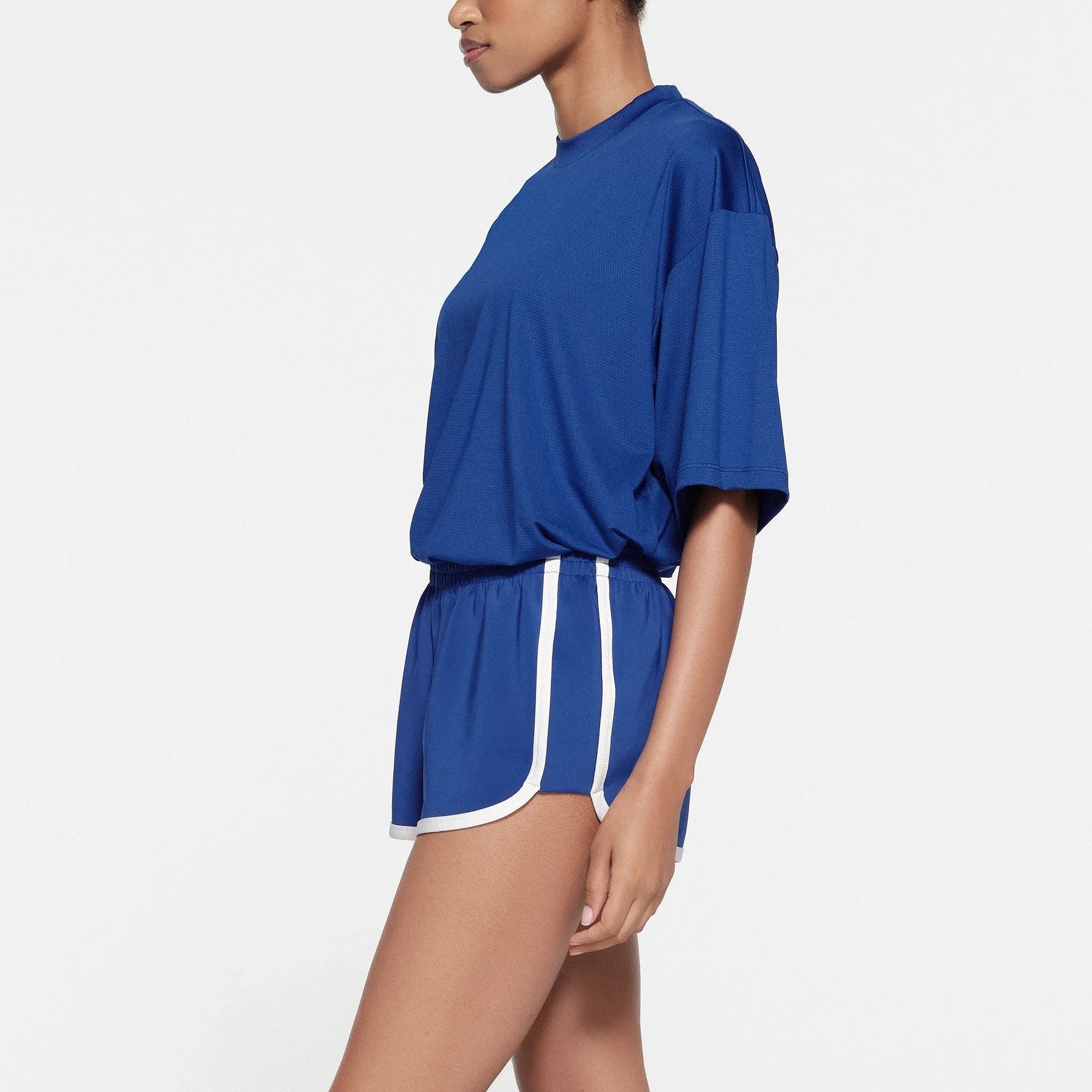 SKIMS TRACK MESH OVERSIZED T-SHIRT | COBALT - TİŞÖRT