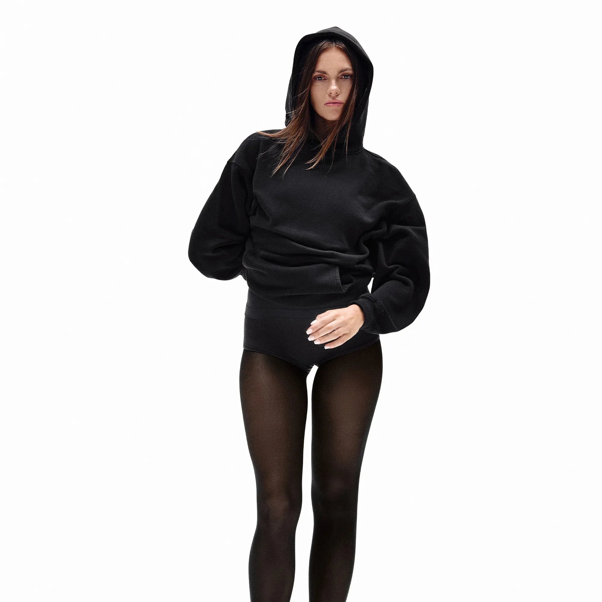 SKIMS VINTAGE FLEECE OVERSIZED HOODIE | WASHED ONYX - KAPŞONLU SWEATSHIRT